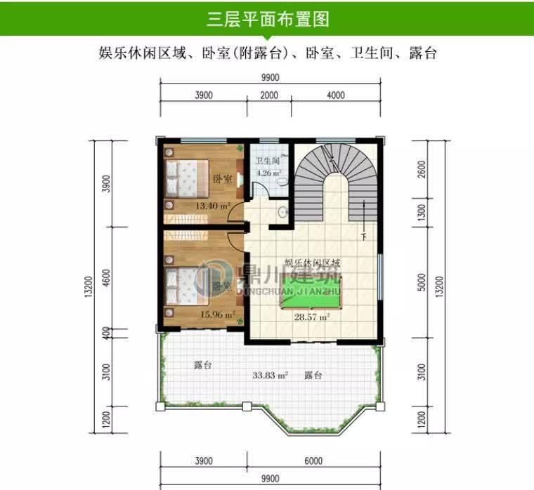 别墅|占地134平米，三层复式农村别墅，5间卧室设计，精心设计永不过时