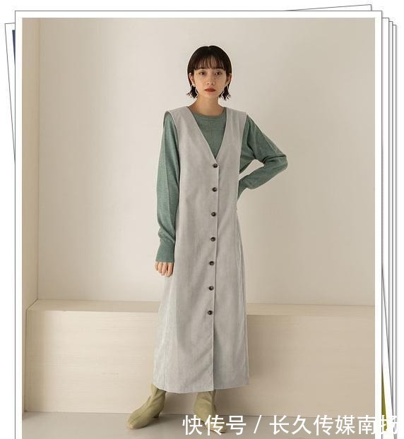 显得|时髦的“背心裙”你有吗?秋冬可以这样搭配,显得更时尚更优雅