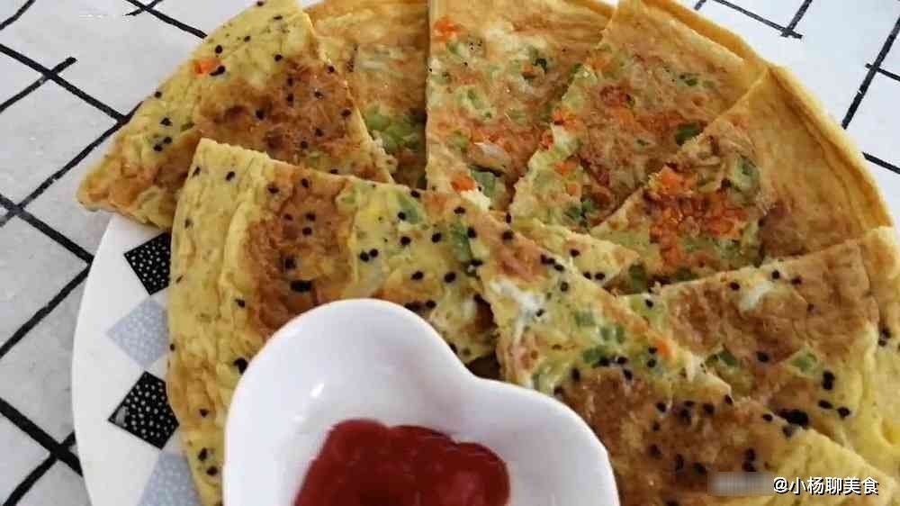 补钙|早餐没营养？不用面粉做这道早餐饼，补钙又健康，出锅后金黄喷香