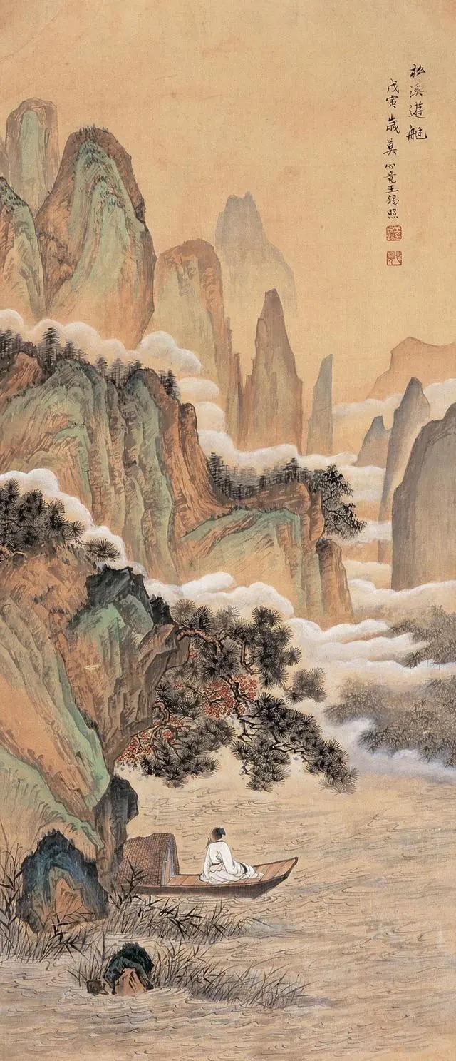 湖社画会&这山水画风清秀劲峭,气势开张,细腻典雅,笔法精致!