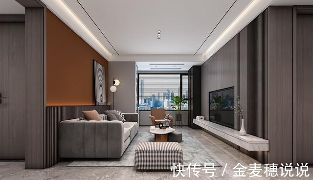 客餐厅|97㎡现代风格三居室，去繁就简，现代时尚中融入轻奢格调！