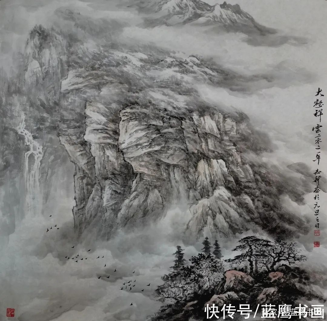 峰峦叠嶂$「青山叠翠势磅礴,祥云流水意辽阔」走进张志新的山水世界