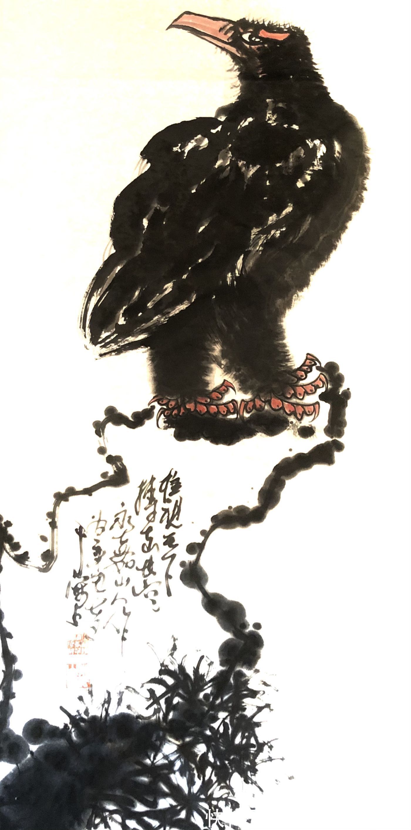 国画家#国画家、画鹰大家、指墨画艺术大师朱祖国——从未停止过对艺术的追求与探索