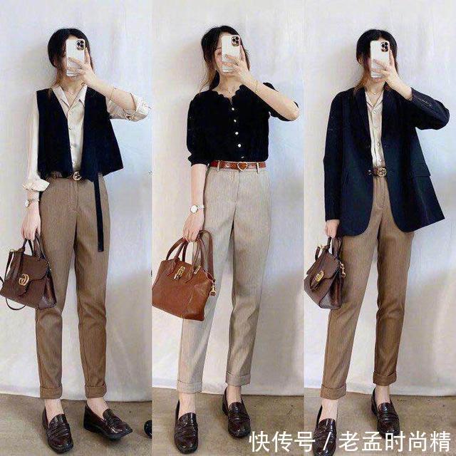 露肤|优雅得体的“通勤风”穿搭,日常穿正好,爱美的女人快学起来