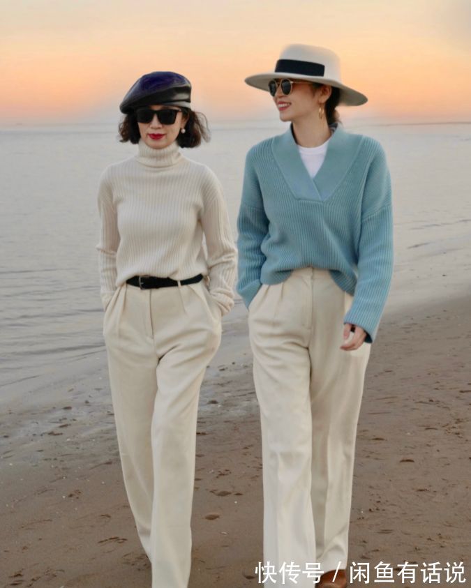 小白裤|三木母女带火了“白裤子”,时髦又上档次,搭配羽绒服大衣都好看