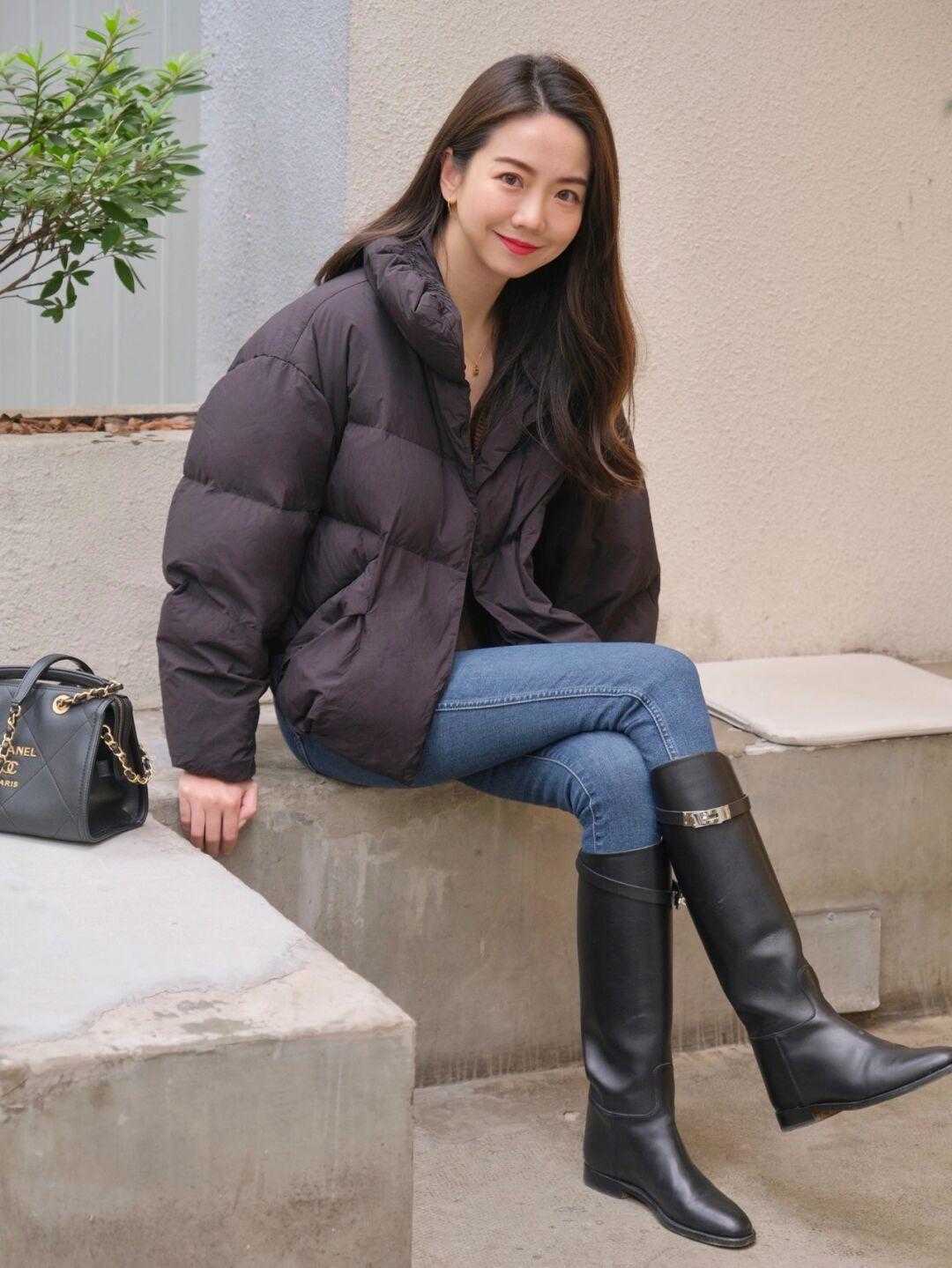 羽绒服|又被“黑色羽绒服”惊艳到,款式简单却很显气质,你有了吗?