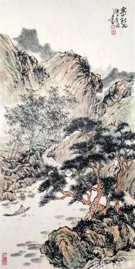 娄师白#古风新韵?意境深远——著名画家张卫军山水画作品赏析