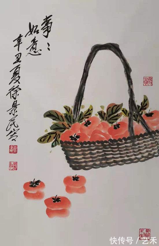 书画作品#为人们的美好生活添彩一一徐景民书画作品艺术赏析