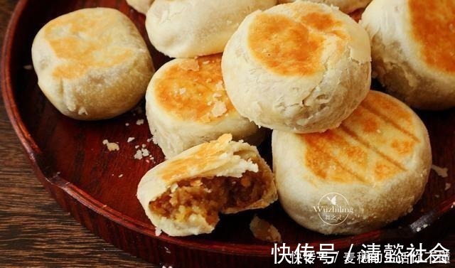不用烤箱,一次开酥,教你在家做纯手工板栗酥饼,太香了