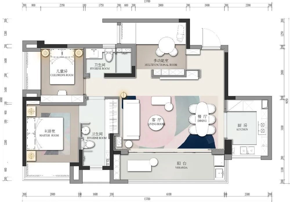 优雅|轻奢风质感+北欧风配色，让94㎡的房子，装出华丽高级的浪漫