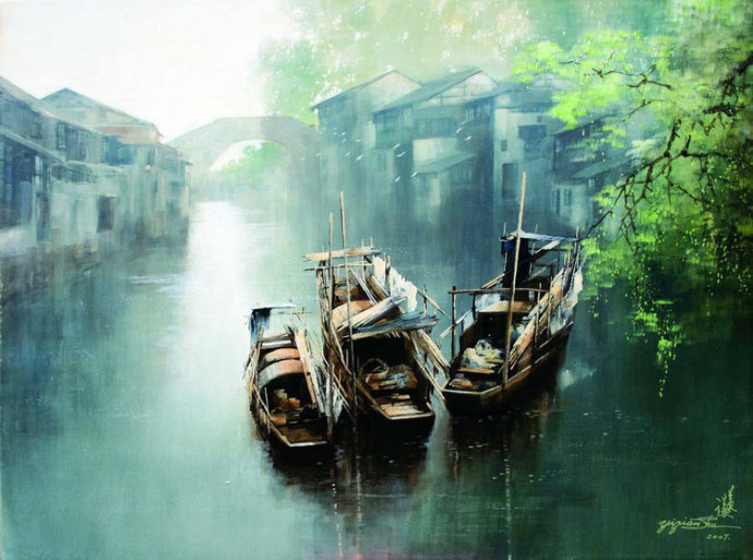 静恬#舒益谦的绘画作品,有一种诗意的美!