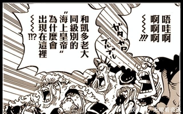 惊艳|海贼王在最新漫画中四皇大妈惊艳登场，奎因的表情实在太好笑