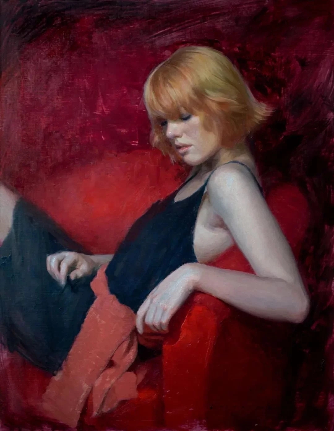 油画#每一幅肖像油画中,凯西·查尔兹都努力捕捉到人类形态的美