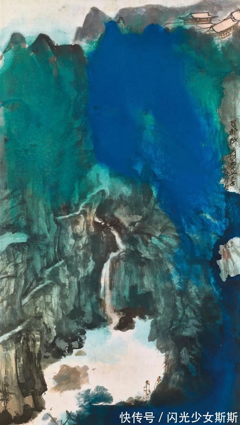 泼墨@张大千泼彩山水画动辄上亿天价,靠什么铸就了其艺术的绝世魅力?