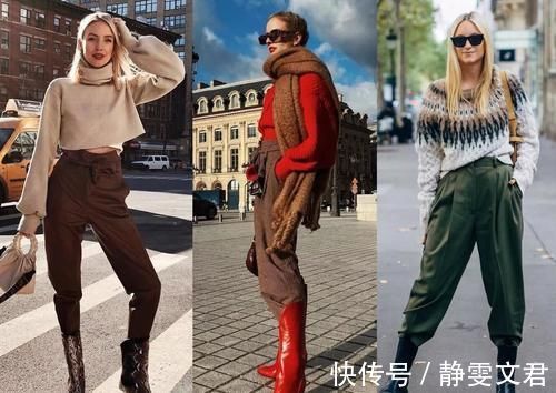 穿搭 不追求甜美!深冬超火“毛衣+奶奶裤”穿搭:演绎帅气的大女人风