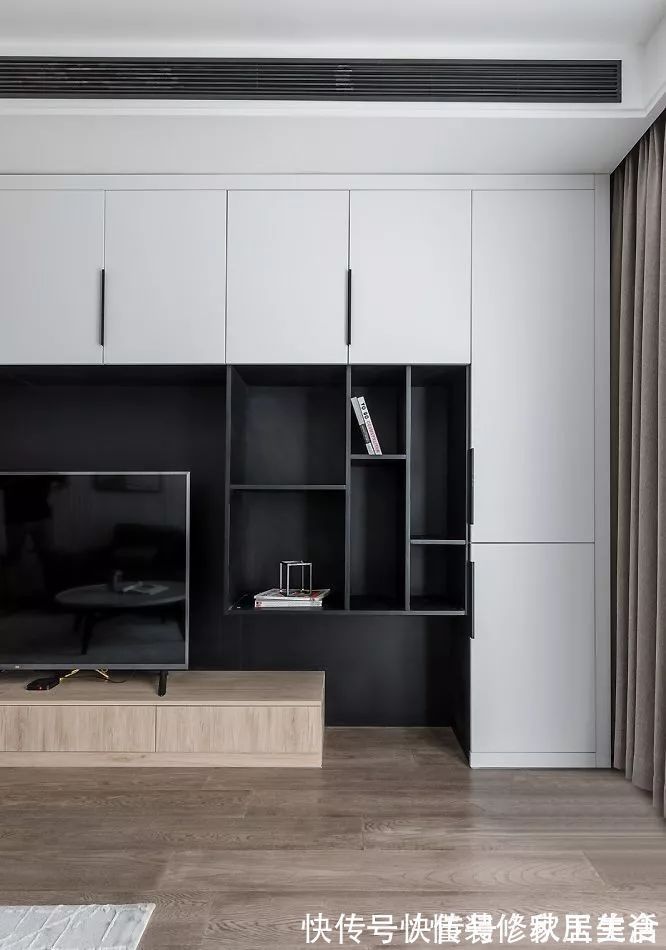 效果图|110㎡现代风格装修效果图,简约舒适的小资格调!