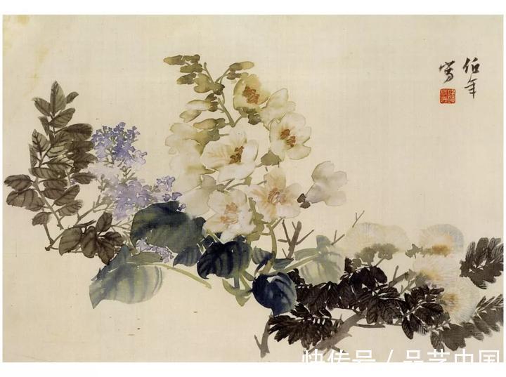 吴昌硕@任伯年的小品，色感十足