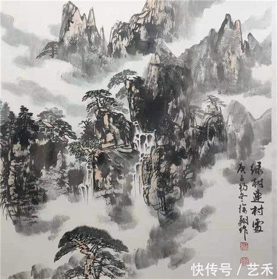 山水画#潋华清辉 墨色成画——著名山水画家徐祥作品赏析