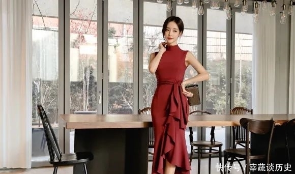 美图|美图欣赏:孙允珠,美酒枣红佛拉明哥曼妙无袖裙