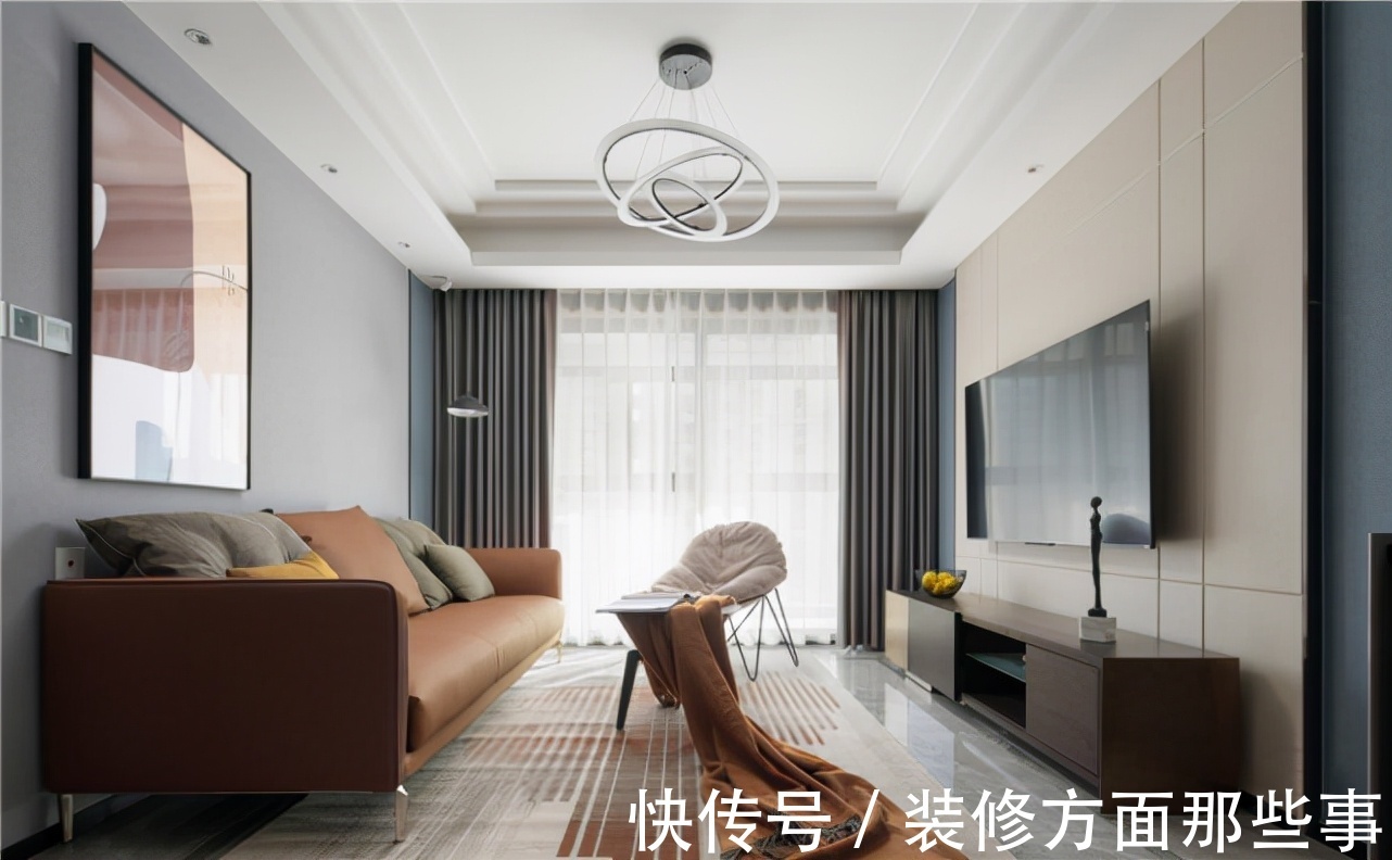 客餐厅|108平现代风三居室客餐厅以过道门为隔,书房设计太时尚了