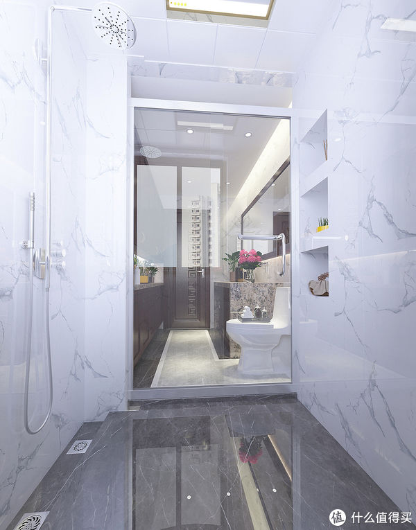 主卫|90后深漂回老家长沙买200㎡复式楼，装新中式风，客厅大气又有意境