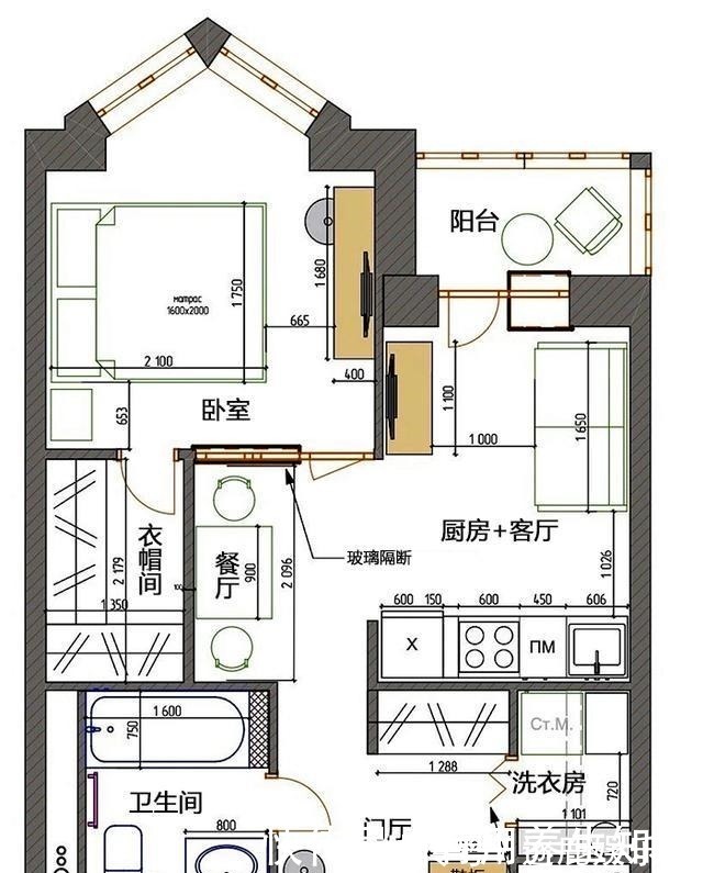 洗衣房|国外的37㎡小户型公寓，设计师极致利用空间，打造8大功能区！
