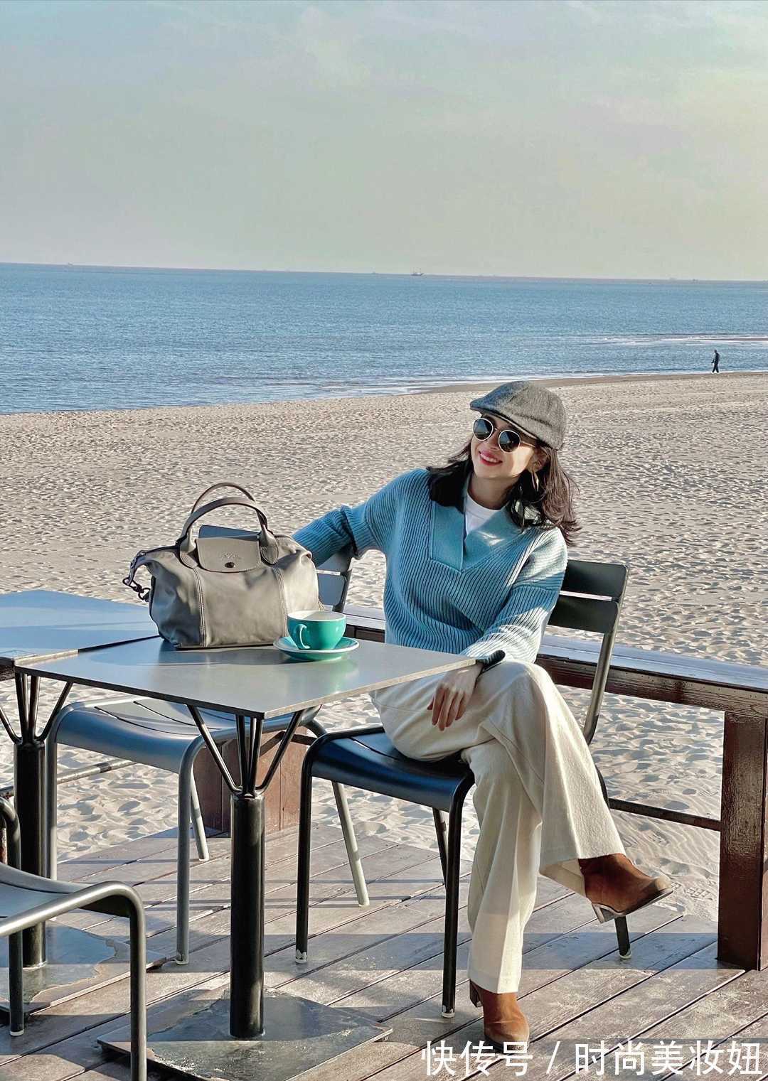 搭配|“蓝+白”是我见过最显气质的搭配,看三木治愈系穿搭,优雅气质