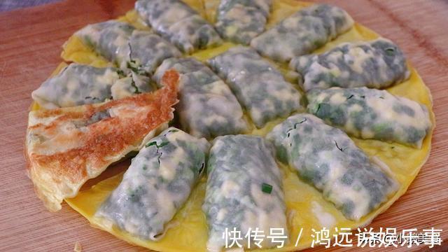 韭菜卷|10分钟懒人早餐,1把韭菜5个鸡蛋,不和面不揉面,薄皮大馅超解馋