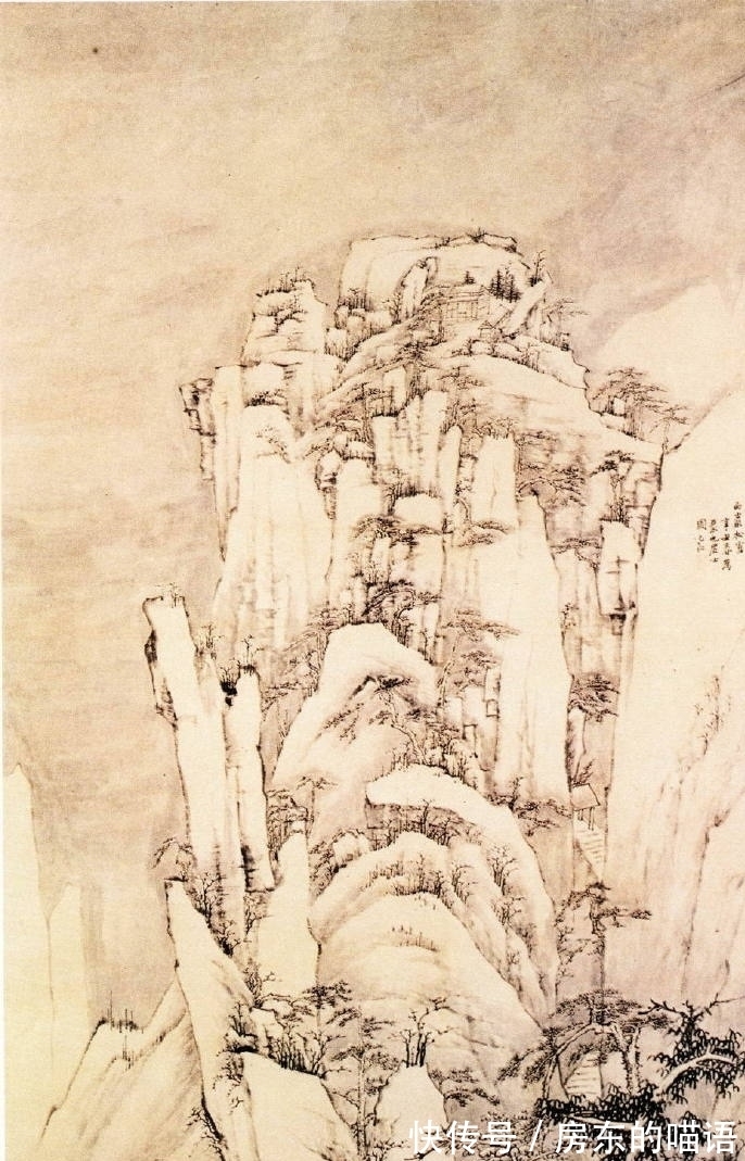 绘画#古画《松雪图》欣赏：笔墨虚实变化巧妙，突显古人绘画的内容