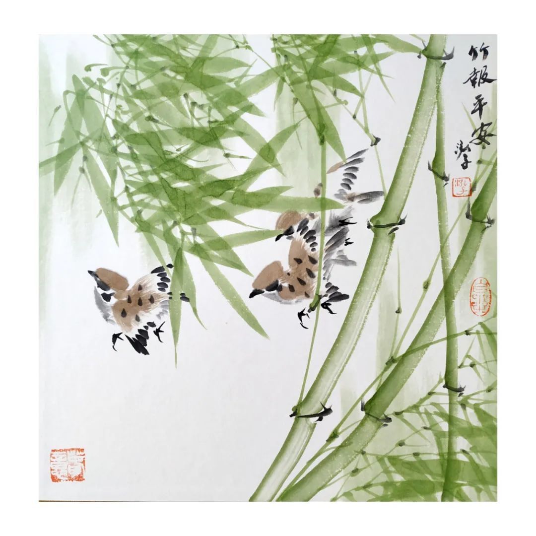 研究员!朱荣耀《壬寅新春,竹报平安》系列小品