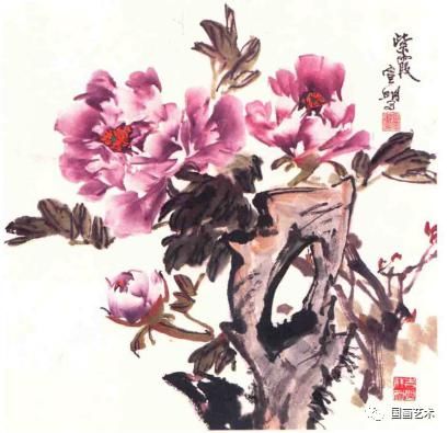 石之|牡丹配湖石怎么画？
