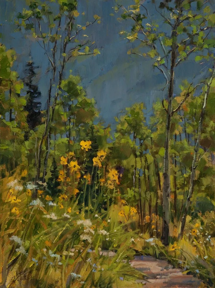 油画&她的风景油画清新自然，浪漫且又淳朴