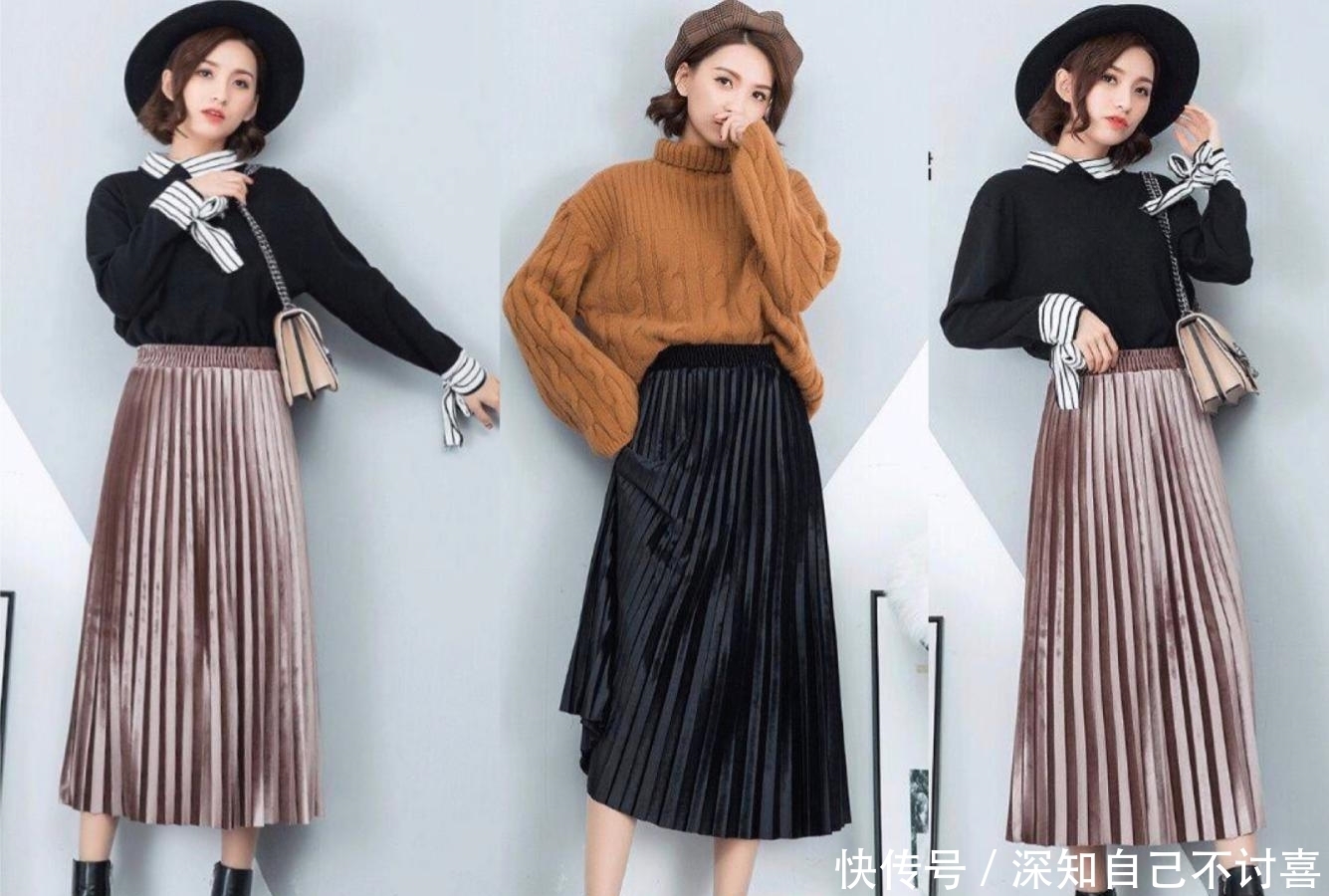 毛衣|毛衣+半身裙,看韩国小姐姐如何诠释,温柔又有女人味的时尚!