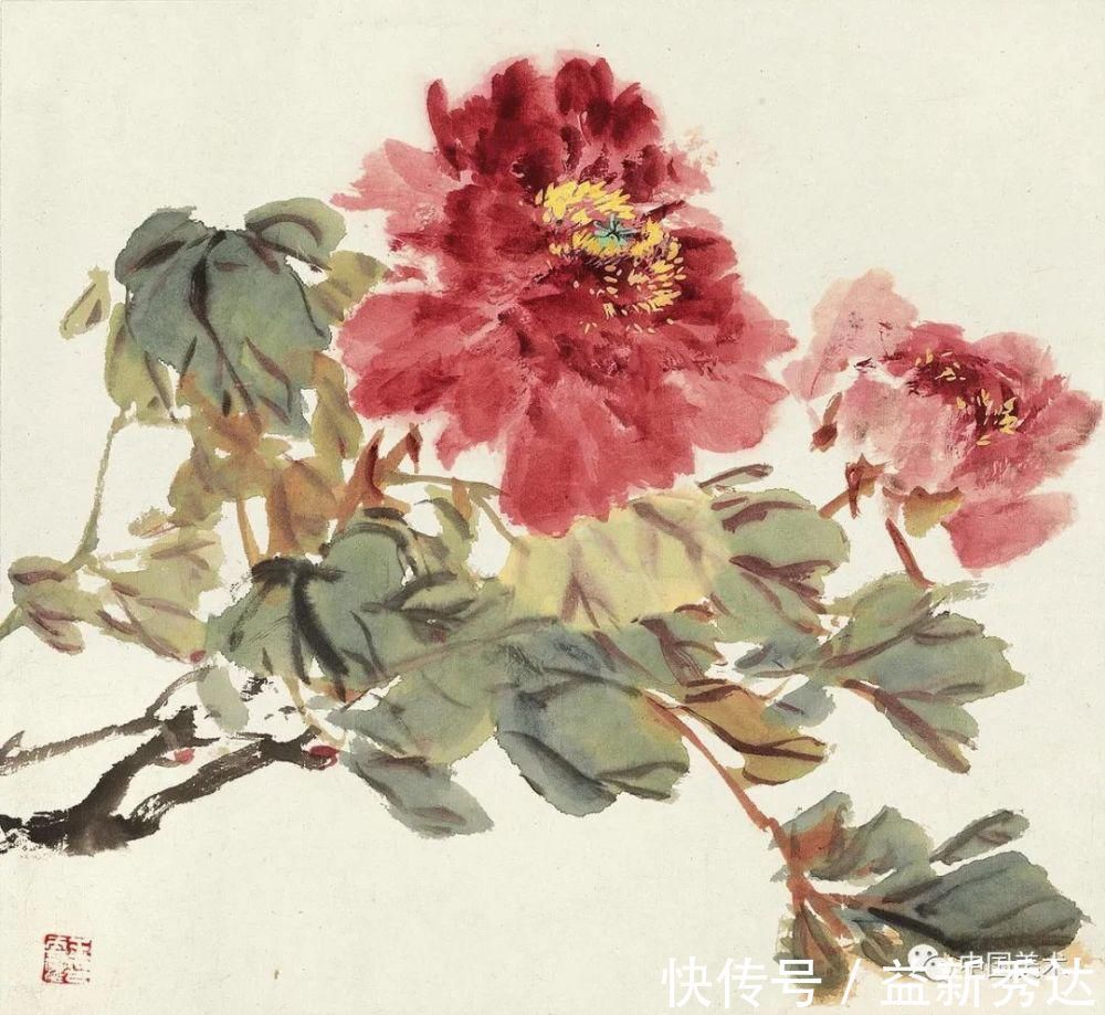 华北大学&两大高手画牡丹,一个工笔称雄,一个写意夺冠!