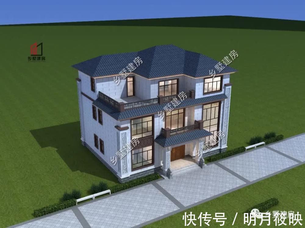 平面图|适合农村的好户型,西体中装,精美实用,回乡建一栋,全家都能住