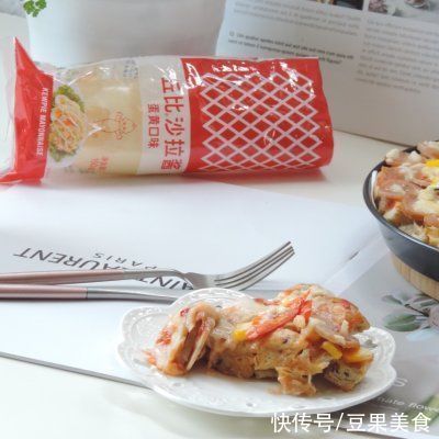 面包粒|#丘比三明治#烤爆汁肠仔玉米芝士层层三明治