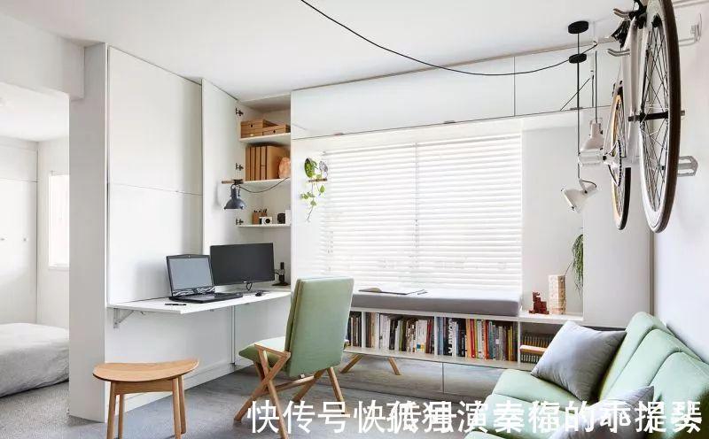 柜门|35㎡迷你小宅,定制柜解决全屋收纳,还有隐形餐桌!