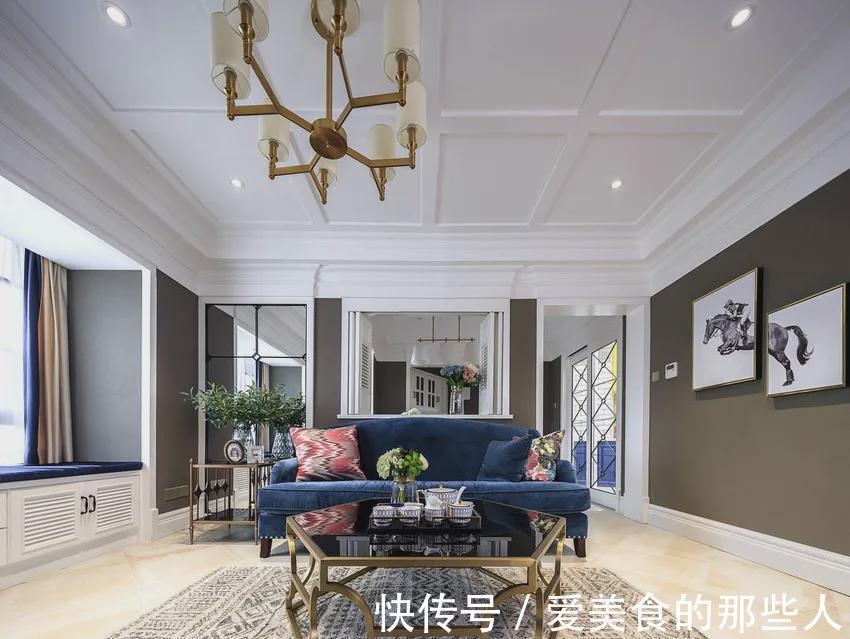 新房|132平米的新房,美式混搭风装修,不规则厨房装出了既视感!