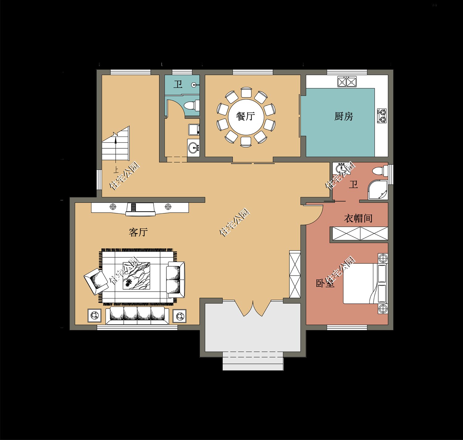 住宅|13×11米二层农村小别墅，外观帅气布局实用，造价还很便宜