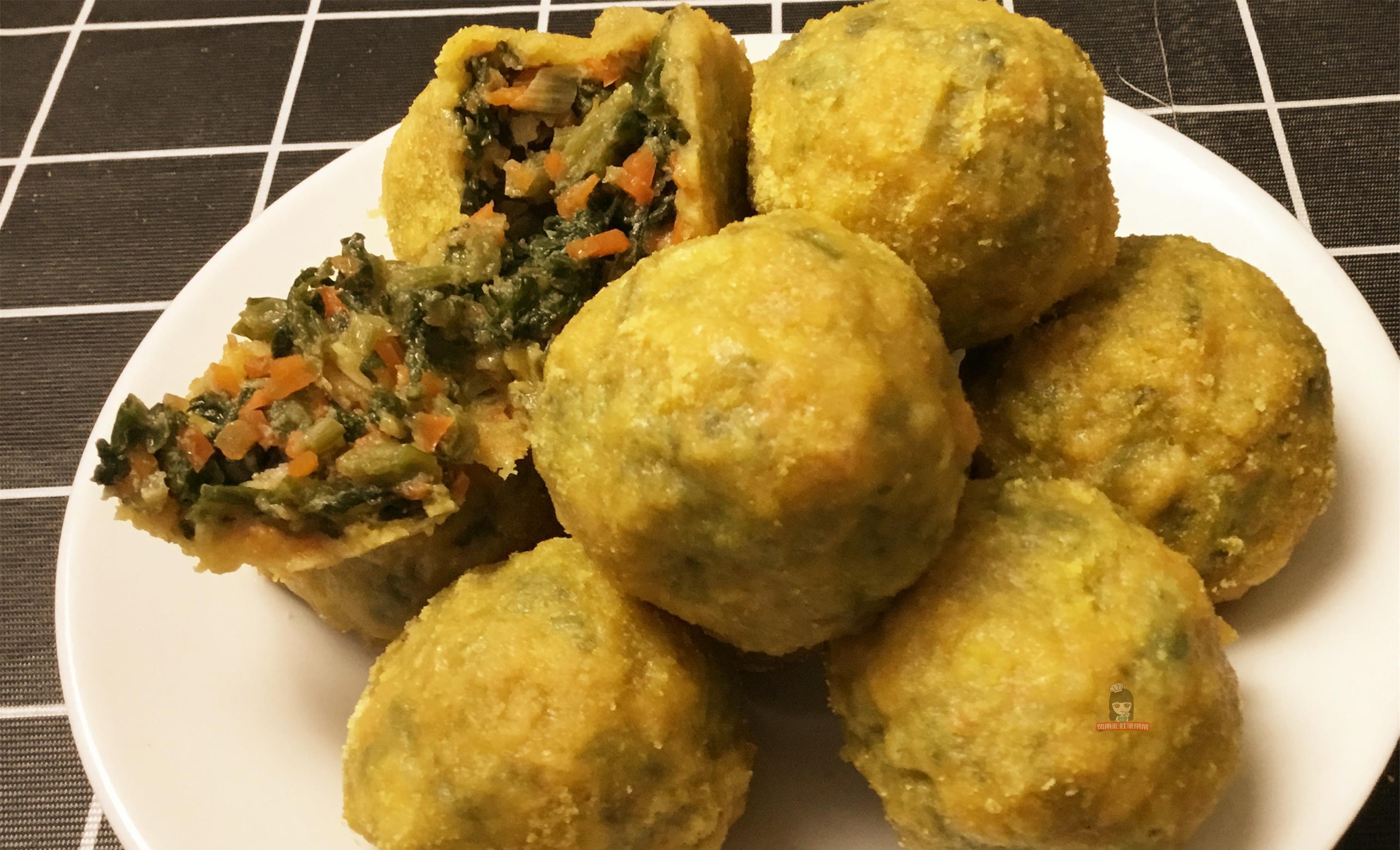 萝卜缨|玉米面菜团子,原始的味道,满满回忆的,心动吗快做起来吧