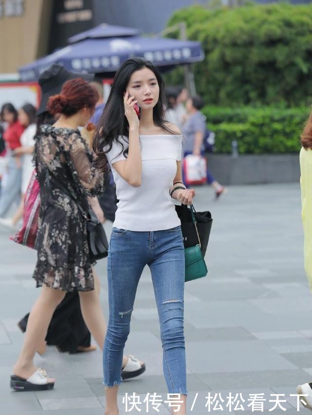 美女|高雅的美女，一条牛仔裤，也能穿的新鲜