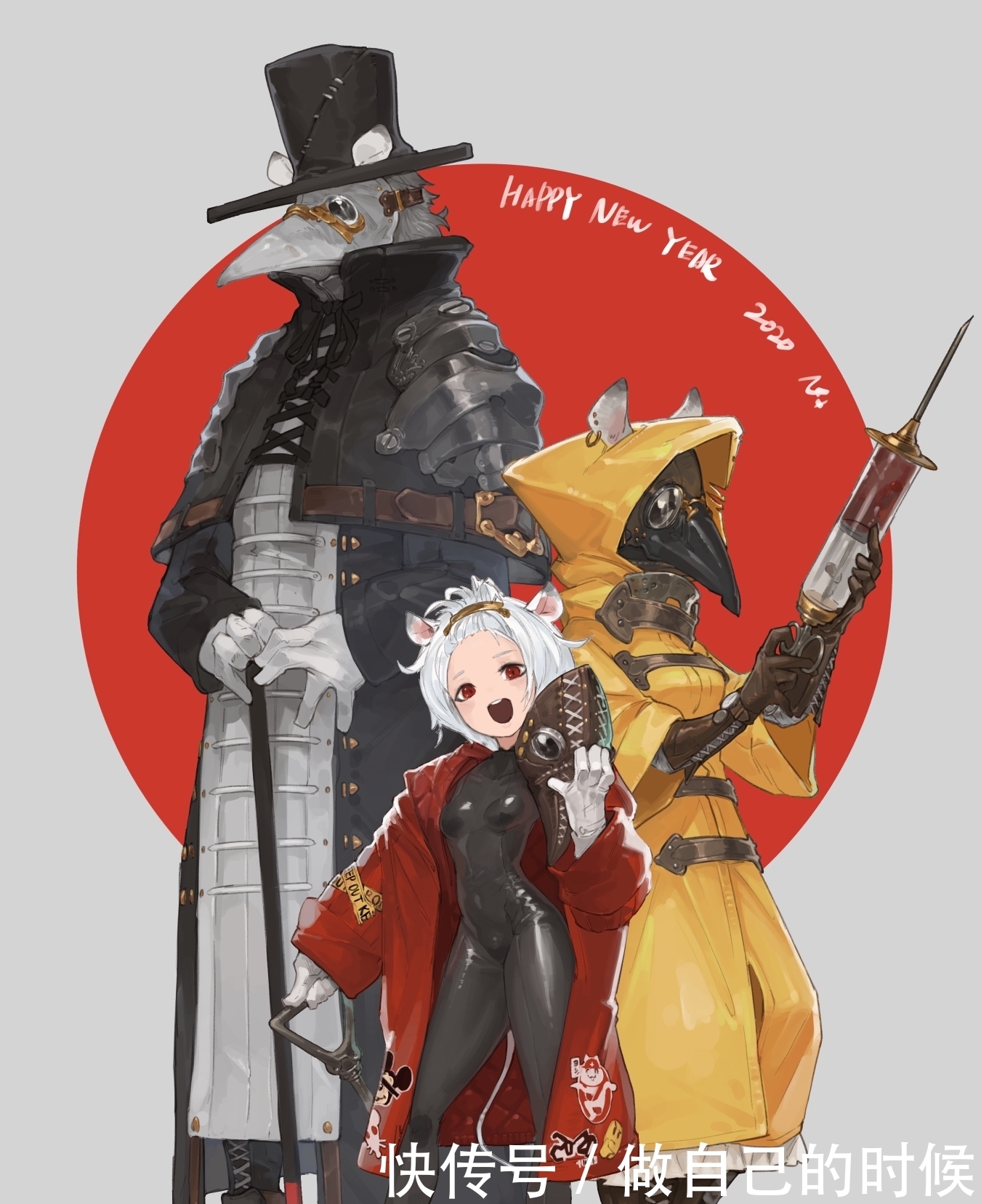 Pixiv，可怕却充满魅力。鸟嘴面具插画特辑