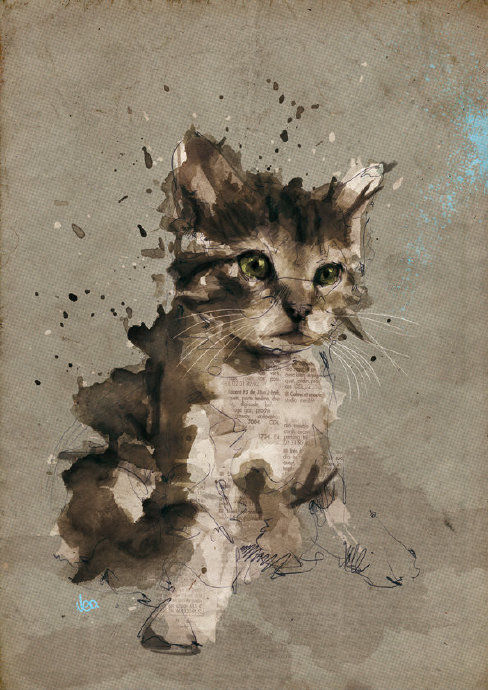 插画师#法国插画师卡昂作品形式自由色彩和线条的结合给人深刻的视觉感受