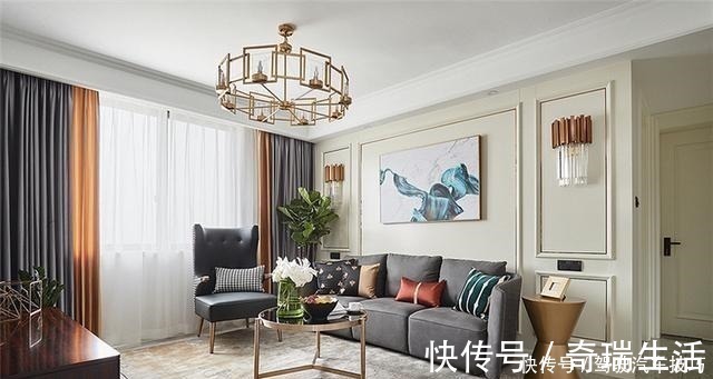 客厅|一进她家就被迷住，美式轻奢经典搭配，总是惊艳动人，实在很精致！