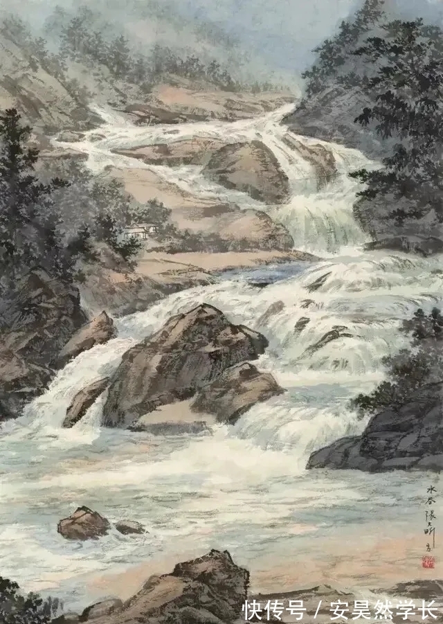 张大昕!海派|张大昕的山水画,以水取胜!