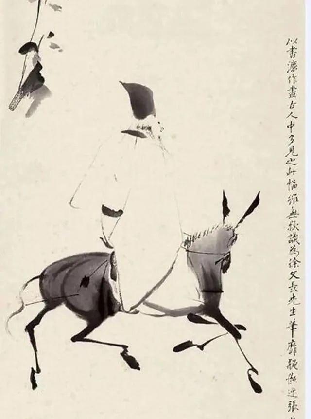 带来|潘天寿用手指进行绘画创作,牛屁股对着人,给大家带来全新的感受