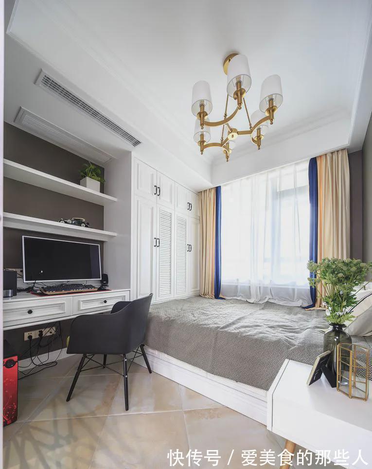 新房|132平米的新房,美式混搭风装修,不规则厨房装出了既视感!