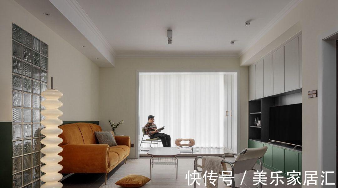 屋主|90㎡三室复古风装修,半墙打破“暗”房设计,大户型既视感