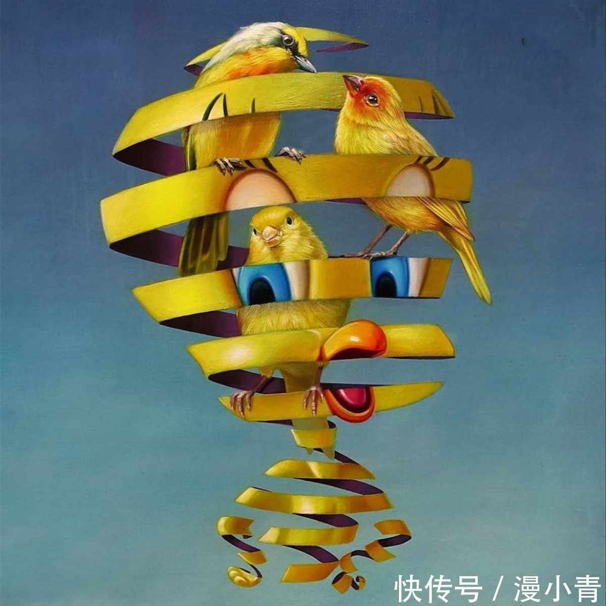 艺术#绘画的另类风格,采用真实的三次元与二次元融合,这可能就是艺术