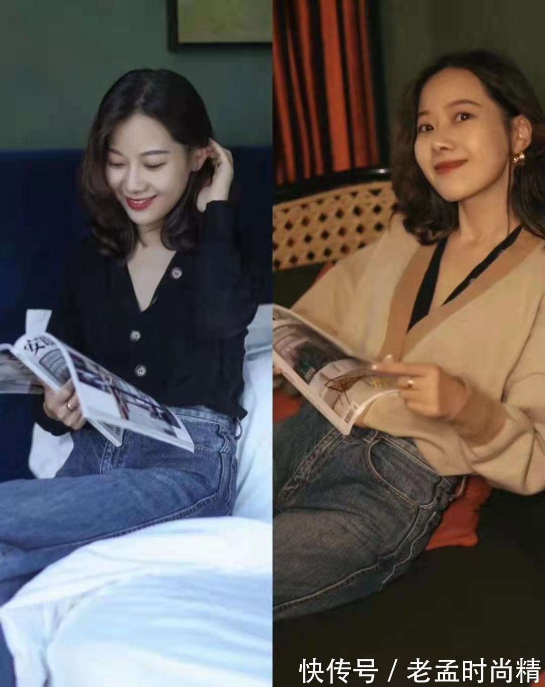 毛衣|秋天打扮得轻盈保暖!学时尚博主的2件毛衣叠穿法